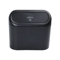 auto interior accessories car trash bin hanging vehicle garbage dust case storage box black abs square pressing type trash can