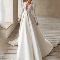 autumn long sleeved dress 2021 new ladies style white dress satin surface was thin and high french temperament dress long skirt