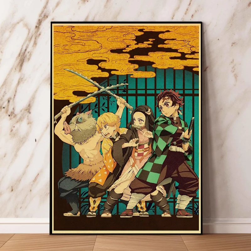 Аниме Demon Slayer настенный художественный постер высокой четкости интерьерная печать на холсте гостиная спальня домашний декор обои (art.: 3920d324debec) - 3920d324debec