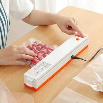 Vacuum Sealer Kitchen Packaging Machine Household Food Film Sealer Vacuum Packer Keep Food Fresh with 10pcs Storage Bag 3