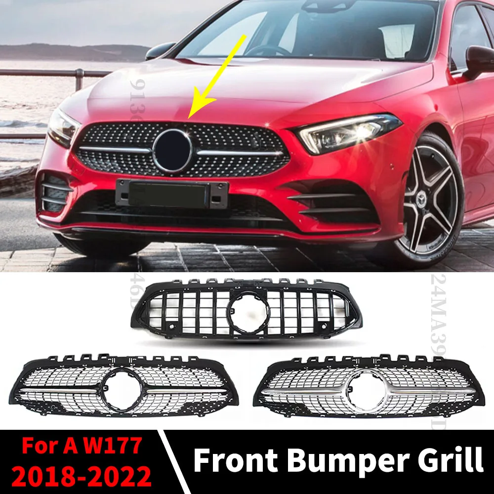 

Front Inlet GT Diamond Grille Racing Bumper Grill For Mercedes W177 Benz A 2018-2022 A250 A220 A180 A200 A45 Modified Tuning Kit