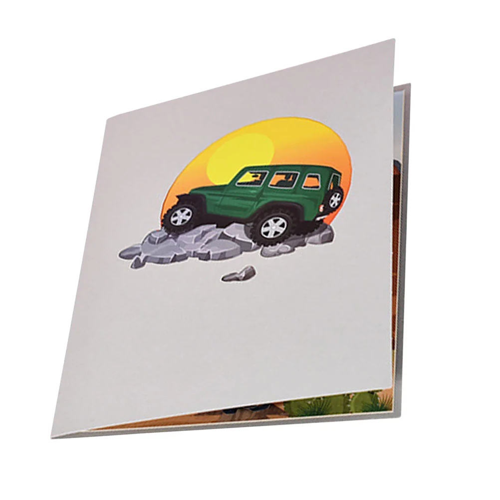 

Pop-up Card Greeting 3D Three-dimensional Vehicle Paper Carving Cards Decorative Unique