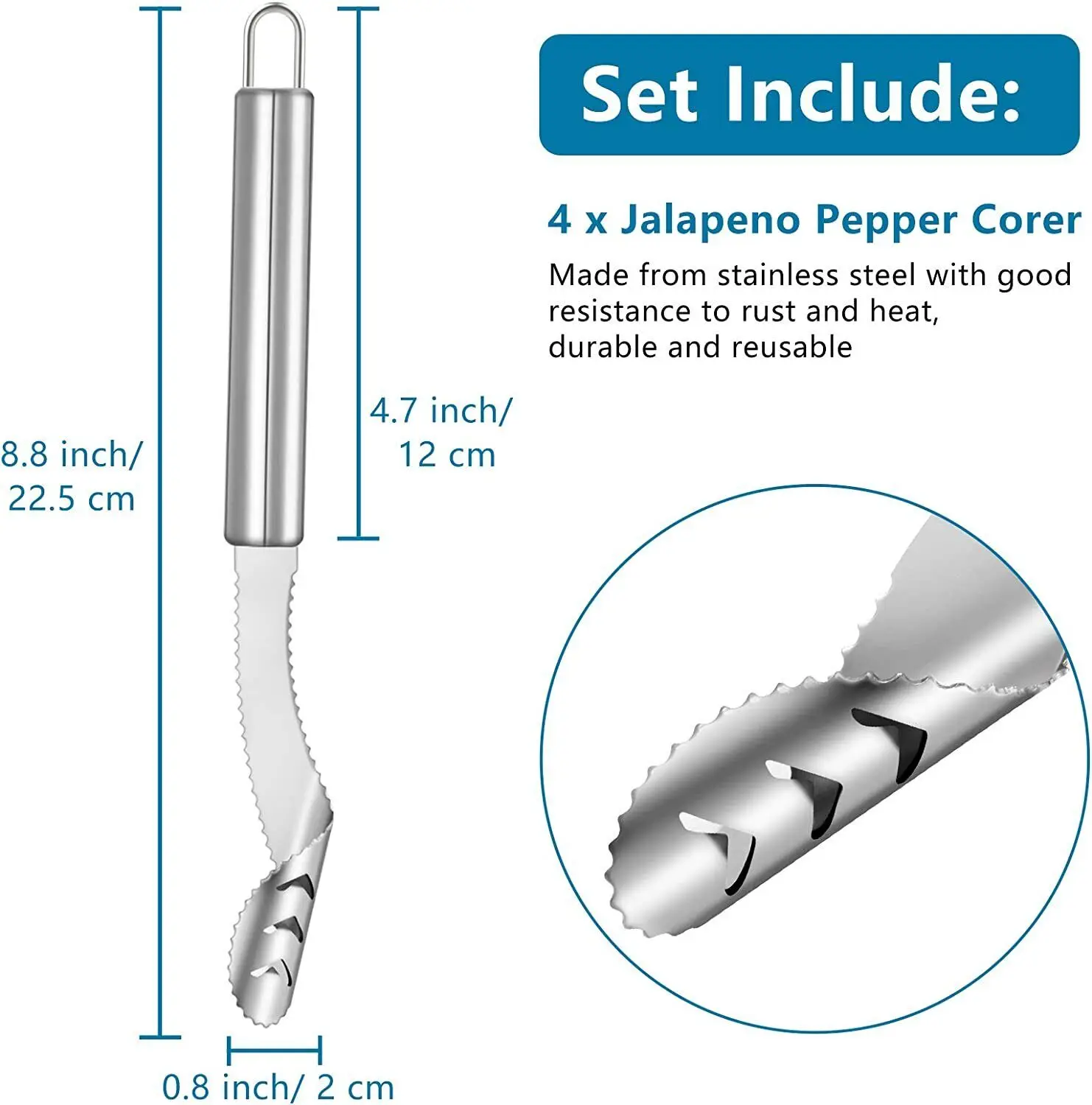 Инструменты для удаления семян Jalapeno Pepper Corer