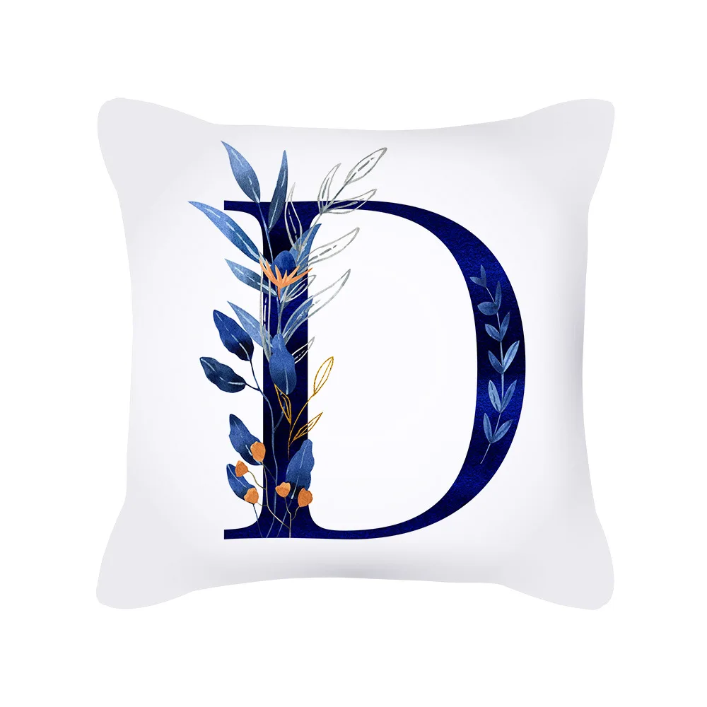 Наволочки с синим алфавитом принтом в виде Твика белая искусственная наволочка