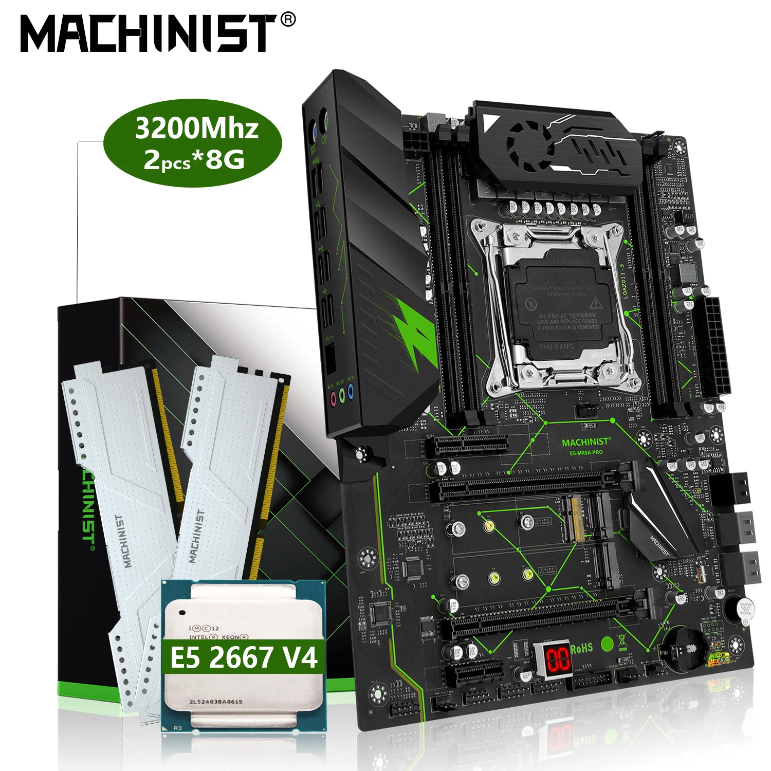 Xeon E5 2667 V4 Cpu And 2x8g=16g Ddr4 Ram Memory 3200mhz Nvme M.2 Sata