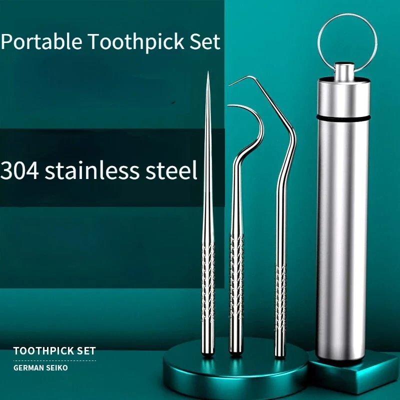 1 комплект портативной металлической нити для зубочисток из нержавеющей стали