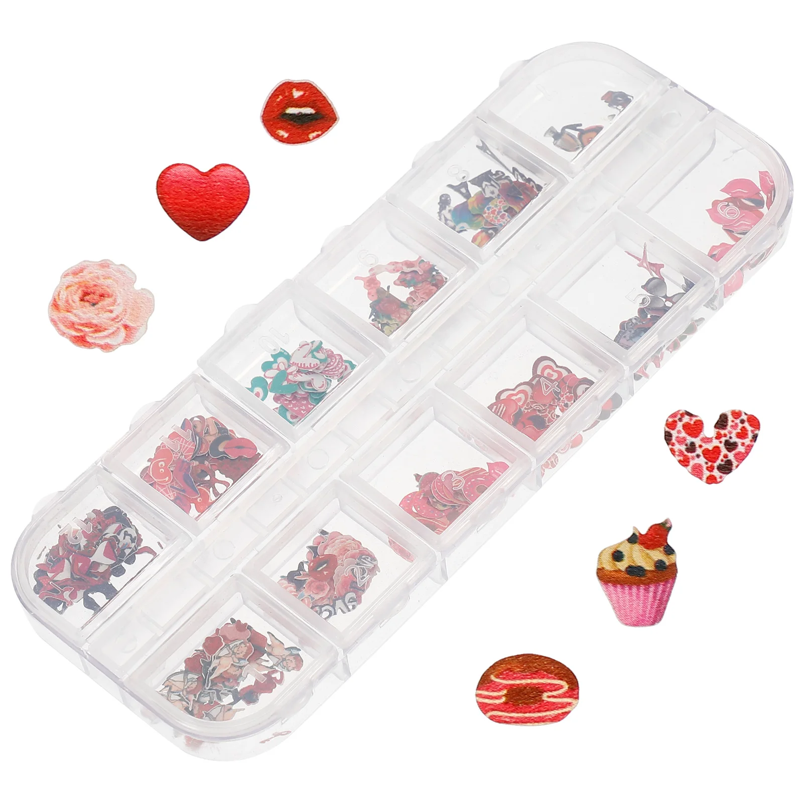 

1 Box Nail Art Stickers Hearts Nail Decals Nail Stickers for Valentine's Day