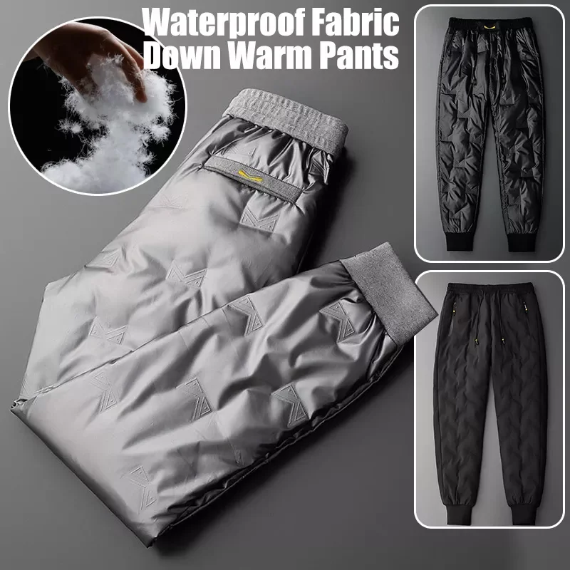 

Men's Winter Duck Down Trousers Puffer Pants Warm Men Outdoor Ultralight Casual Down Padded Quilted Trousers M-5XL