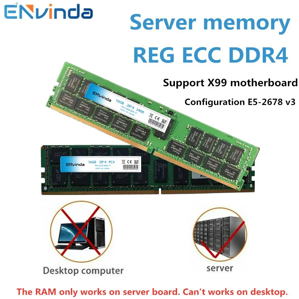 

Memory DDR4 Ram 8GB 4GB 16GB 32GB PC4 2133MHz 2400MHz 2666MHz 2133P 2400T 2666V ECC REG Server Memory support X99 motherboard