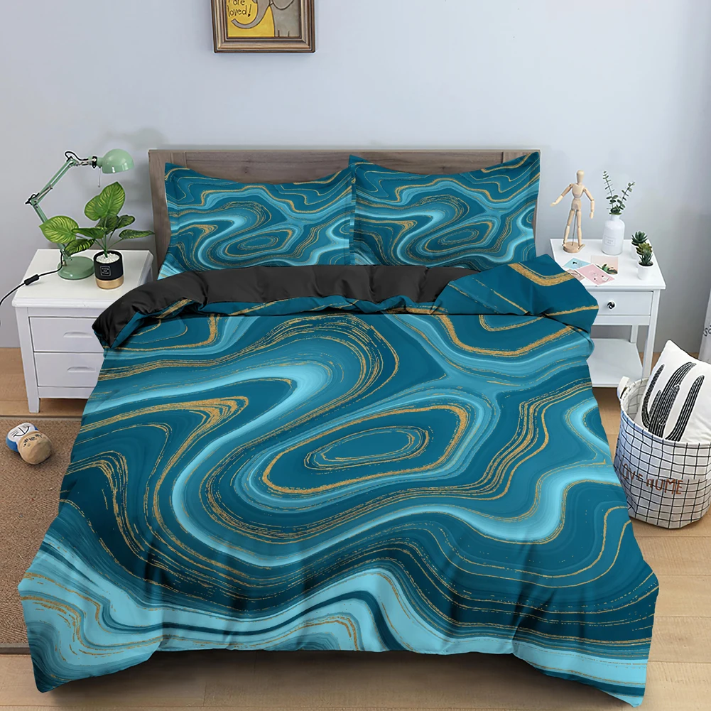 

3D Duvet Cover Set Queen King Marble Print Bedding Set Twin Comforter Covers With Pillowcase Polyester Home Textile Quilt Cover