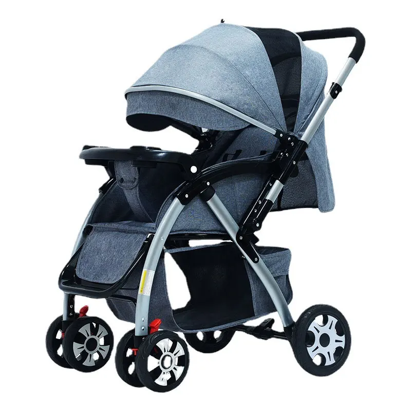 Baby High Landscape Lightweight Stroller One-click Folding Large Capacity Storage Basket Newborn Two-way Shock Absorber Baby Car