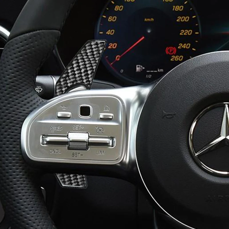

For Mercedes Benz GLC A B C E S R SLK V ML W213 W205 AMG Accessories Carbon Fibre Car Steering Wheel Shift Paddle Interior