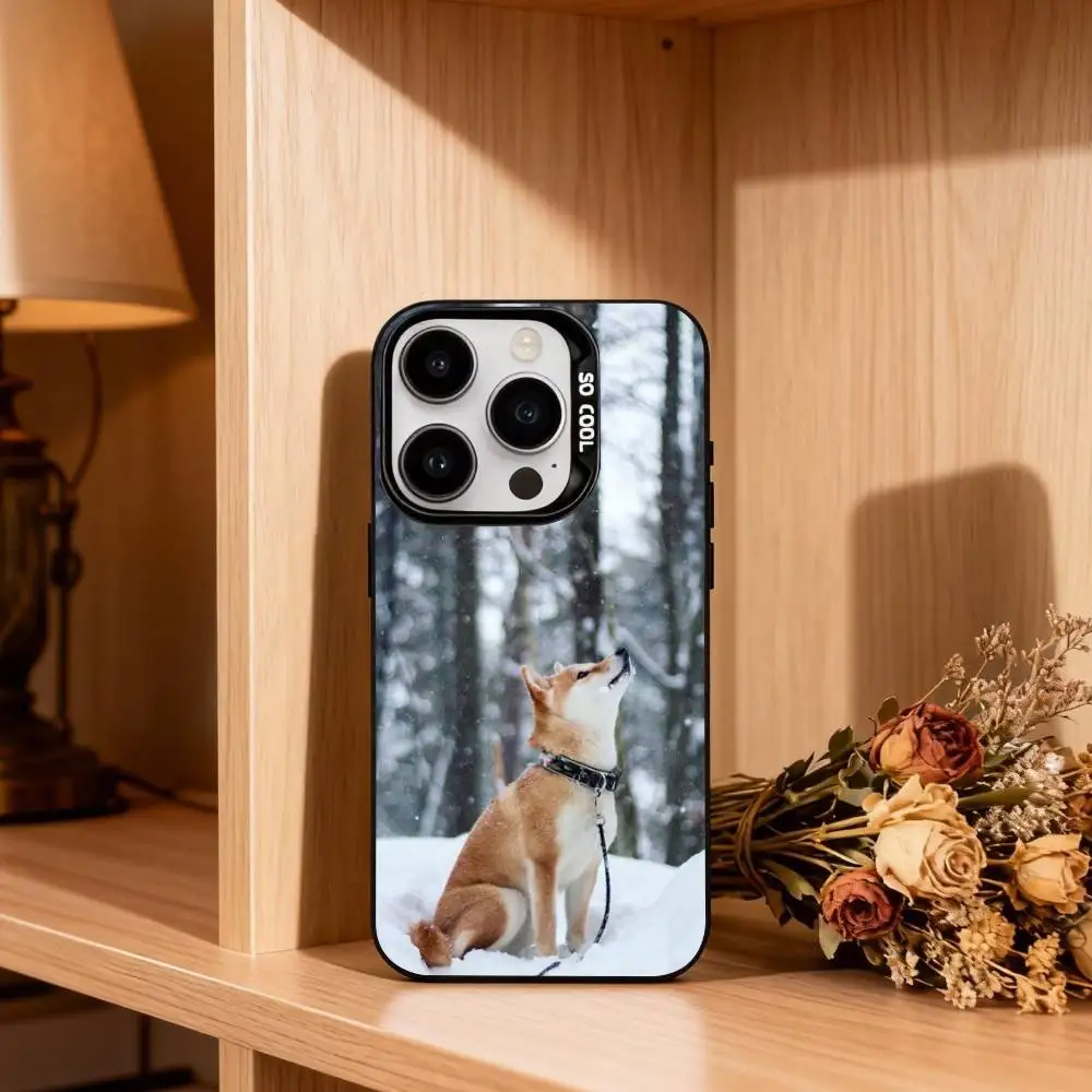 Фото Милый чехол для телефона S-Shiba Inu для iPhone17,16,15,14,13,12,11 Plus, Pro Max, черный, яркий, серебристый чехол для телефона №3