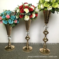 2022 new hotel supplies wedding decoration party props golden vase home restaurant atmosphere layout romantic ornament