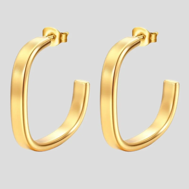 Showfay простые шикарные серьги-кольца из нержавеющей стали золотого цвета для