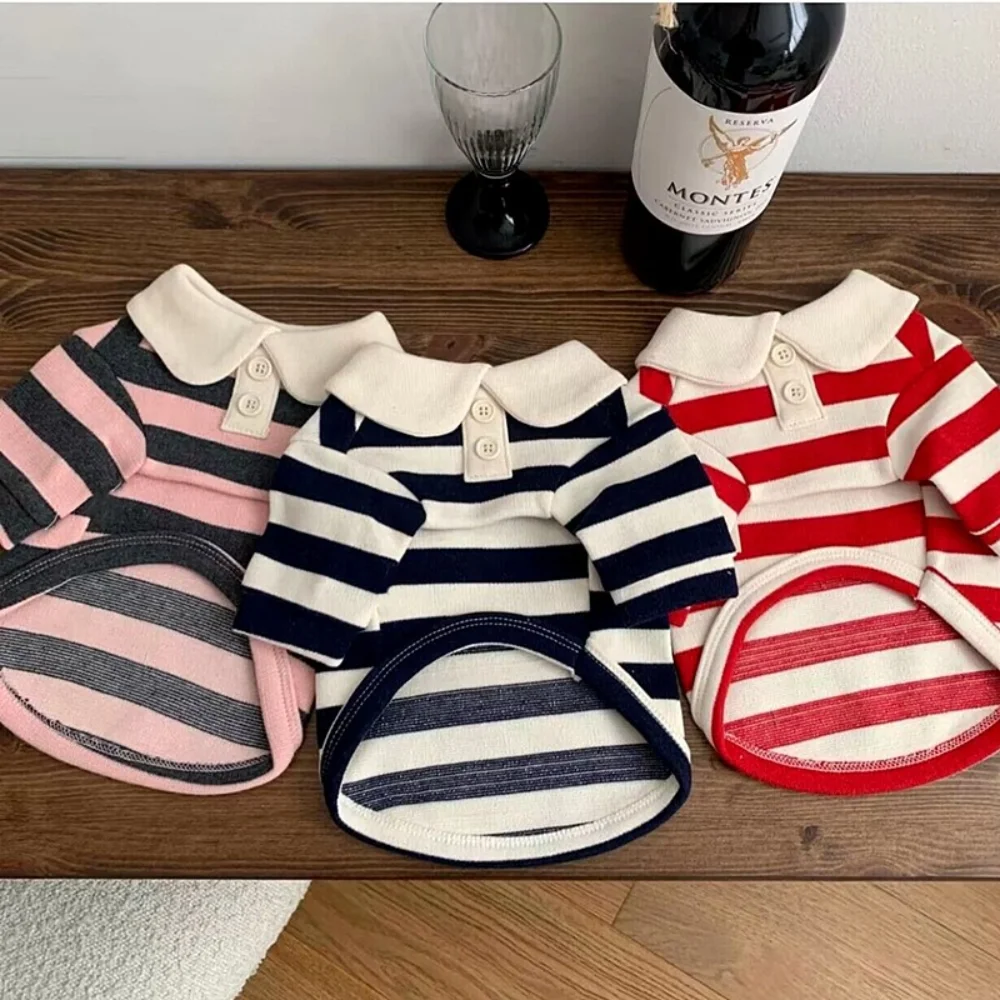 

Puppy Shirt Spring Summer Cat Fashion Stripe Clothes Pet Cute Desinger Pullover Small Dog Sweet Pajamas Poodle Chihuahua Maltese