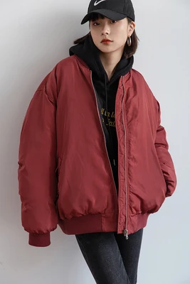 

Casual loose slim round neck blouse women's sweater winter zipper thickening warmth and comfort spring and autumn warmth