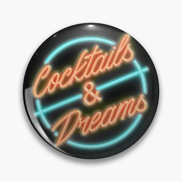 

Мягкая металлическая брошь на булавке в виде коктейлей и снов