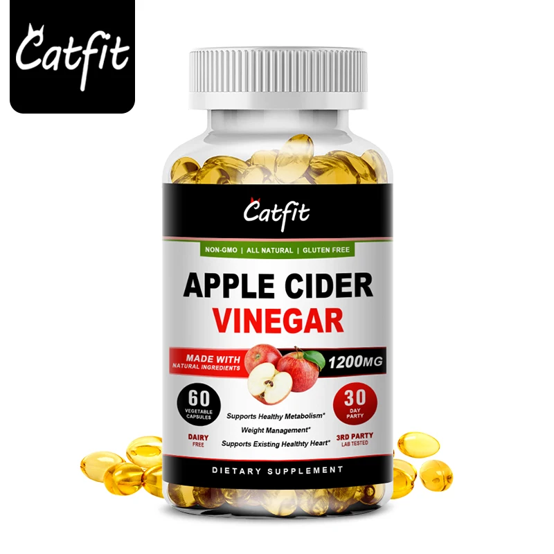 

Catfit Slimming Apple Cider Vinegar Capsules for Gut Health Immune Support, Digestion & Detox Cleanse Keto Lose Weight Product