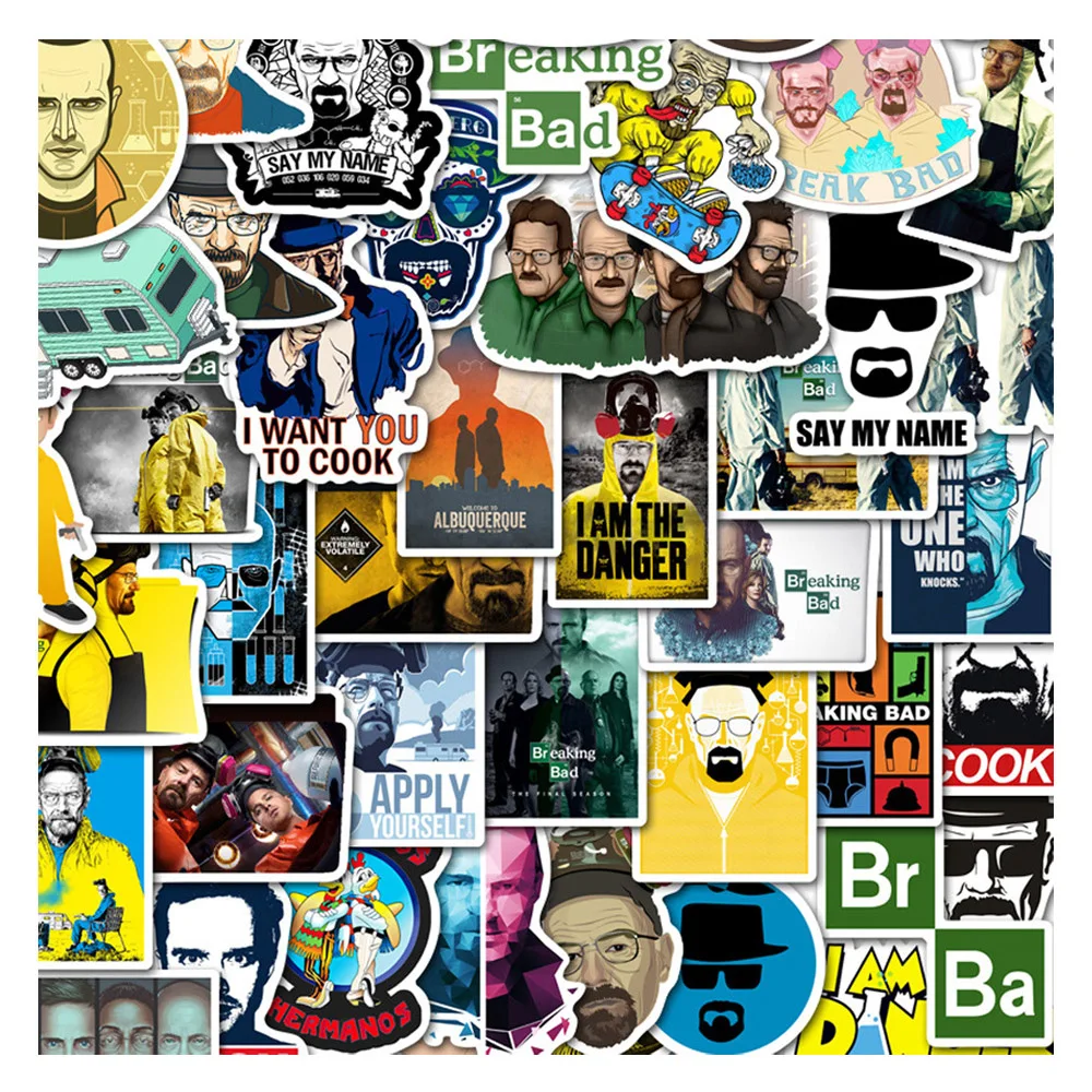 

10/30/50pcs TV Show Breaking Bad Stickers PVC Waterproof Decals Graffiti Skateboard Guitar Motorcycle Luggage Car Cool Stickers