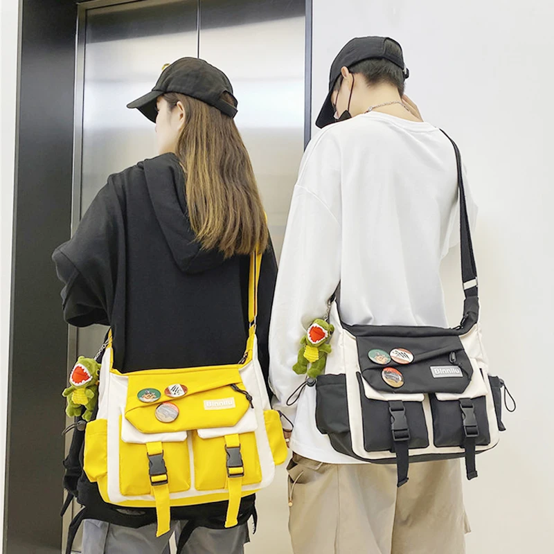 

Female Harajuku Diagonal Crossbody Bags for Women Youth Nylon Handbags Shoulder Bag Fashion Canvas Messenger Bag Packs Bolsas