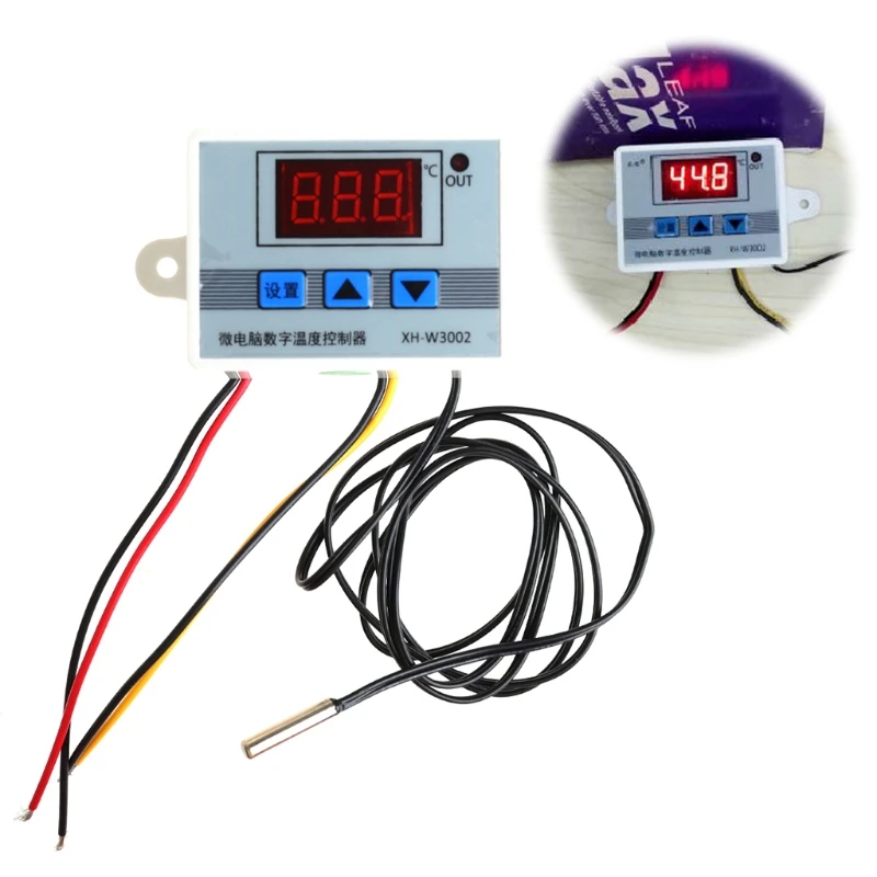 

220V Digital LED Temperature Controller Thermostat Switch Probe Sens