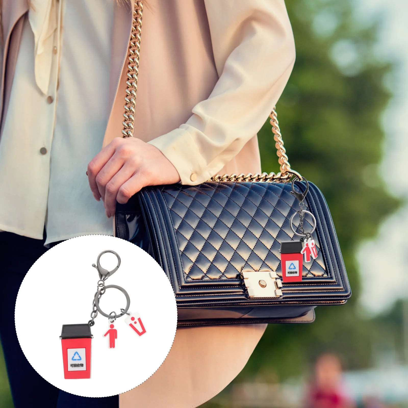 

Can Mini Trash Toys Garbage Toy Bin Key Backpack Kids Novelty Cans Women Car Charms Funny Curbside Ring Men Custom Waste Party