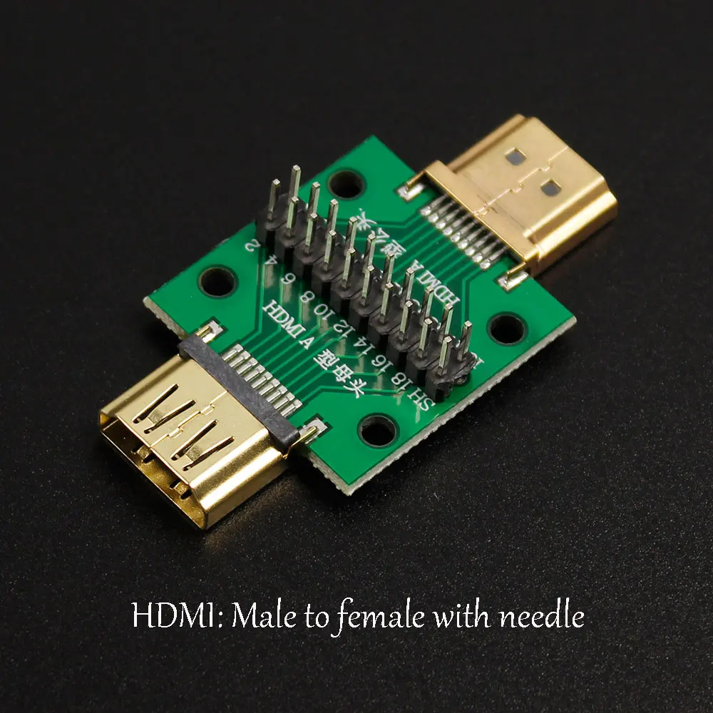 Фото Плата-адаптер HDMI (штекер-гнездо) с разъемом MINI 19/20pin DP HD A (гнездо-штекер) с платой PCB, шаг 2.54мм, 1 шт. №3