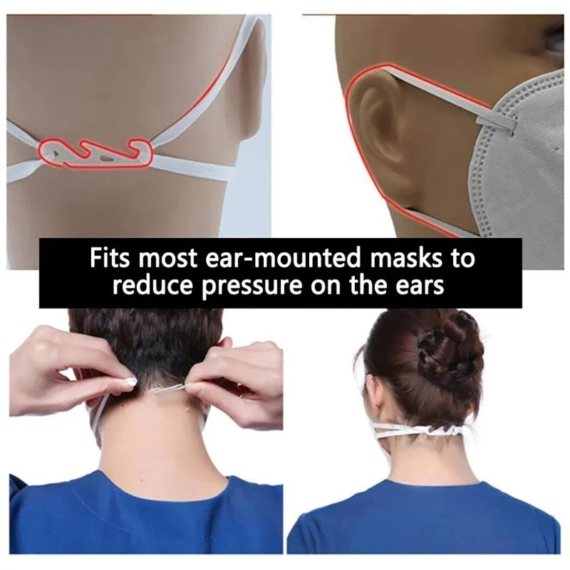 Регулируемые противоскользящие силиконовые маски, ушные захваты, защитные маски, бриллиантовые маски, маска для лица, держатель с пряжкой