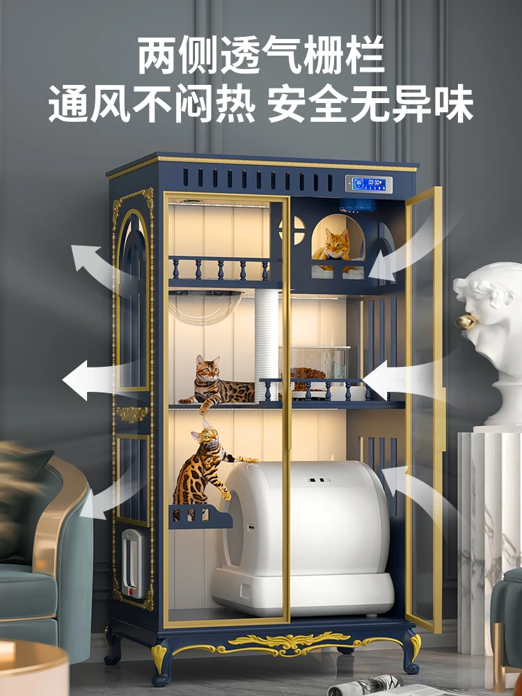 Трехэтажная вилла для кошек домашняя клетка домик из массива дерева большая