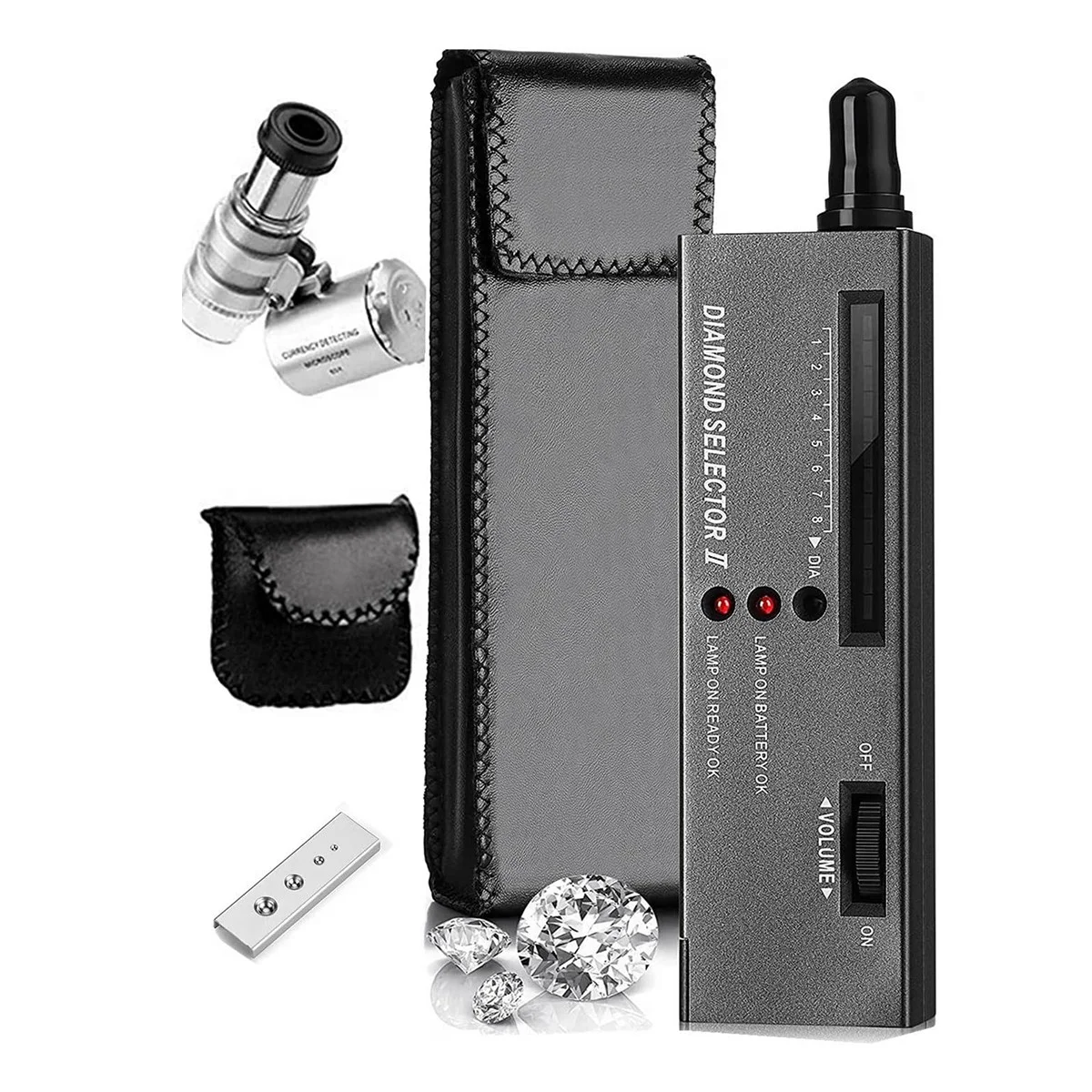 

Diamond Tester Pen, High Accuracy Jewelry Diamond Tester+60X Mini LED Magnifying Professional Diamond Selector