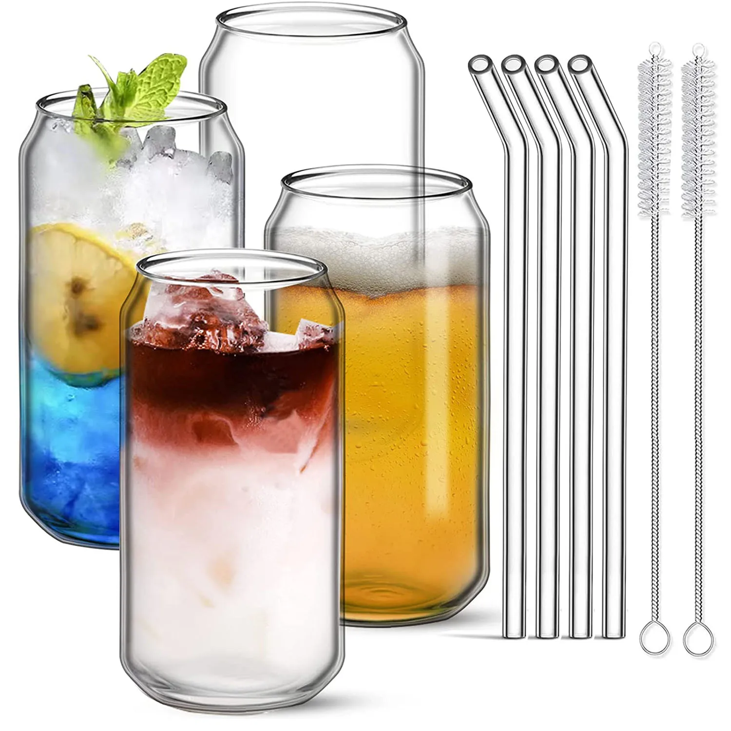 

Transparent Glass Cup With Bamboo Lid Straw Bubble Glass Beer & Coffee Tumbler Teacup Heat and Cold Resistant Drinking Glasses