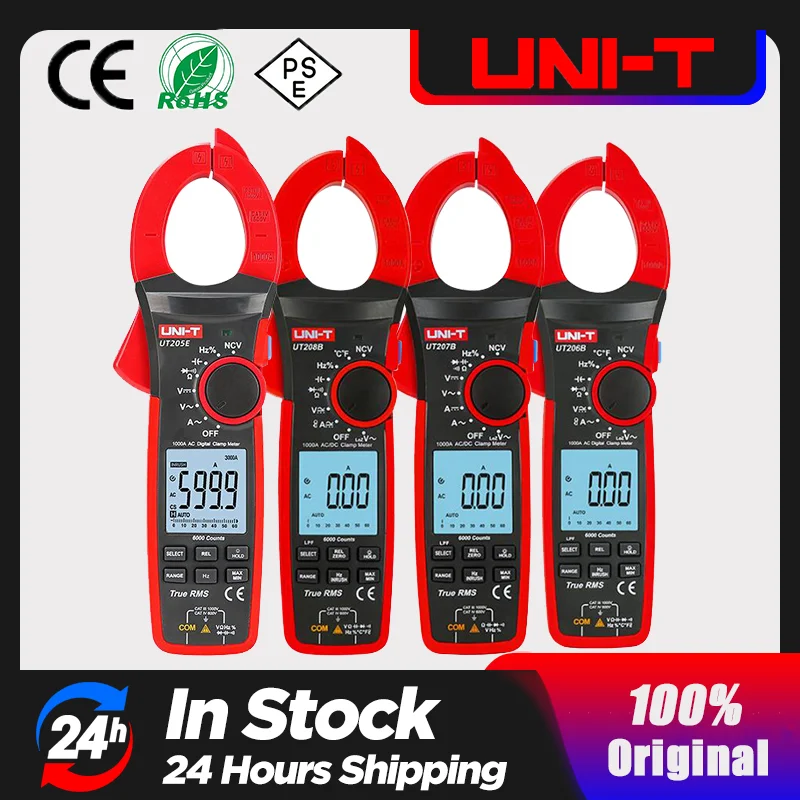 

UNI-T 1000A True RMS Digital Clamp Meter UT206B / UT207B / UT208B Intelligent Electrician Digital Display Universal Meter.