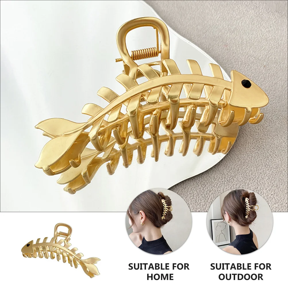 Заколка для волос в виде рыбьей кости большой коготь прямоугольный держатель