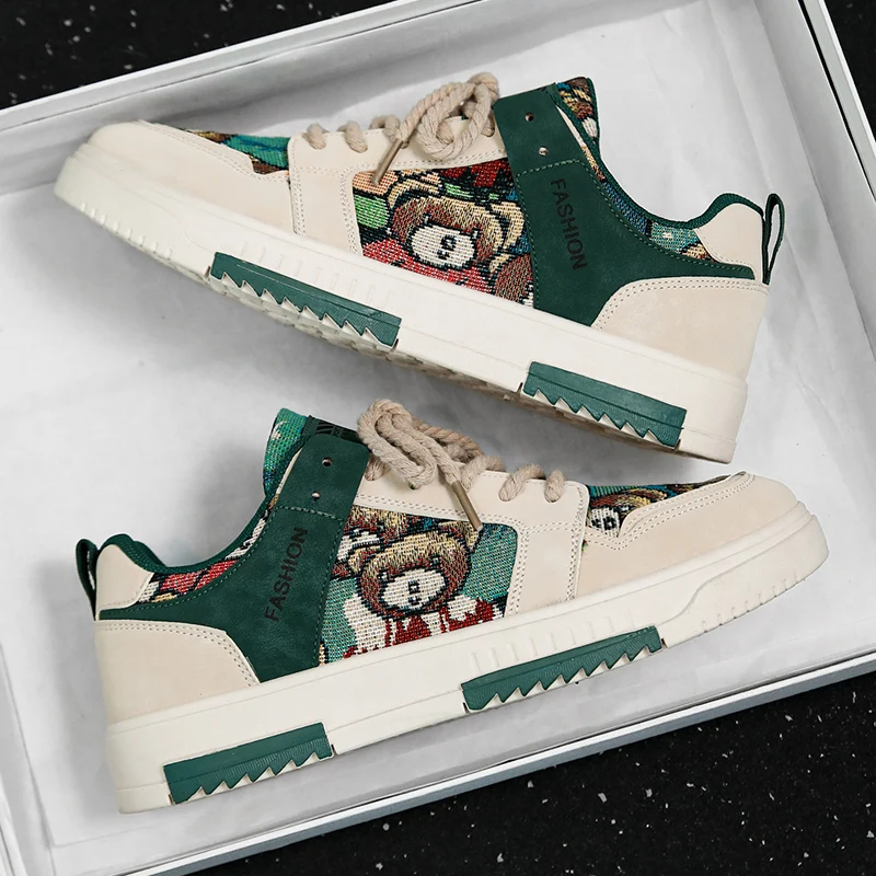 Новые осенние мужские модные кроссовки на толстой подошве дышащая кожаная обувь