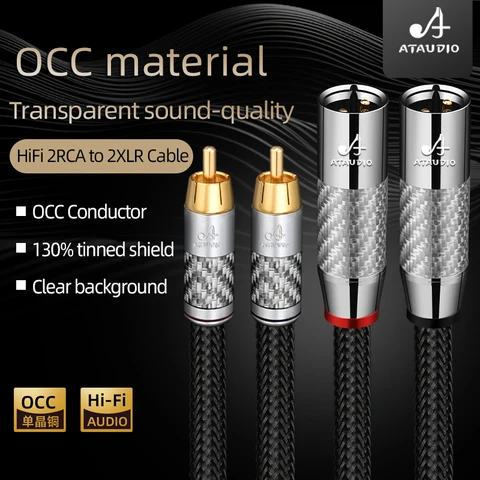 Аудиокабель ATAUDIO 2RCA на 2XLR золотистый