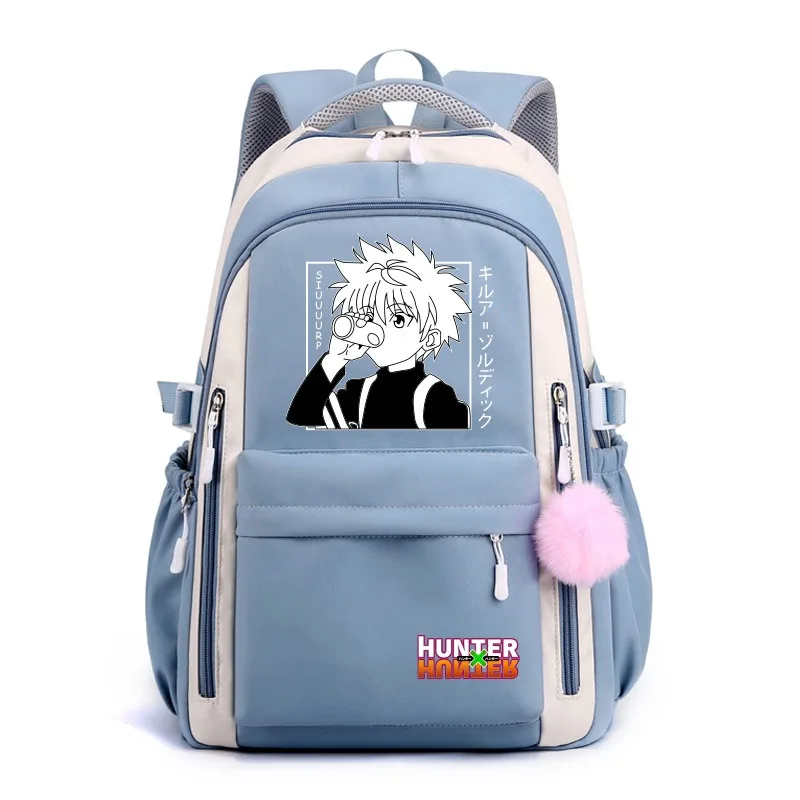 Охотник х рюкзак Дышащая сетка 30 × 42 23 см черная синяя фиолетовая розовая Hunter x