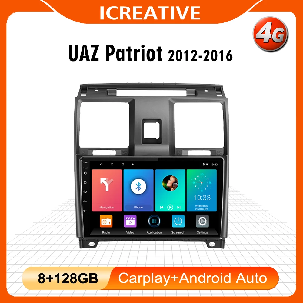 

2 Din Авторадио для UAZ Патриот 2012-2016 Android радио мультимедиа видео плеер навигация GPS головное устройство Apple Carplay 4G WiFi