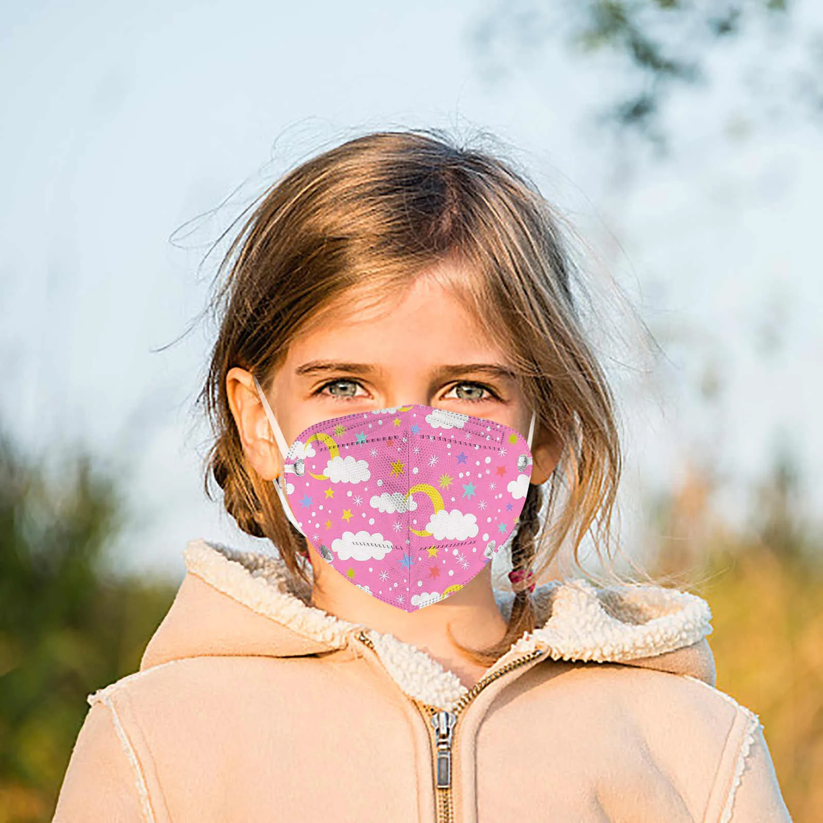 5 шт. маска для лица с радужным принтом | Тематическая одежда и униформа