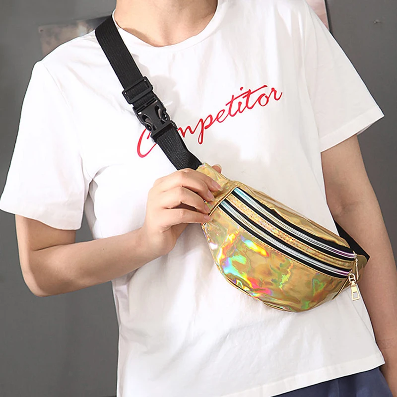 

Waist Bag Laser Belt Bag Holographic Fanny Pack Designer Cute Waist Packs Bum Bag Party Travel Fashion Girls Shoulder Glitter