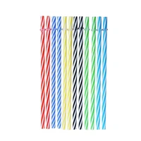 10 pcs colorful reusable hard plastic stripe drinking random buckle independent color packaging 19cm straws party decoratio u7w4