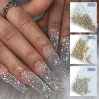 ss3 ss8 1440pcs clear crystal ab gold 3d flat back nail art rhinestones decorations shoes mugs cups decoration