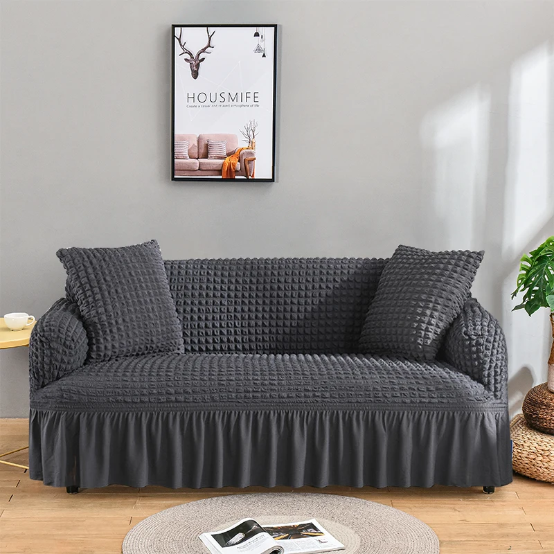 

Solid Color Elastic Sofa Covers For Living Room Stretch Sofa Slipcovers Universal Couch Cover L shape Armchair Protector