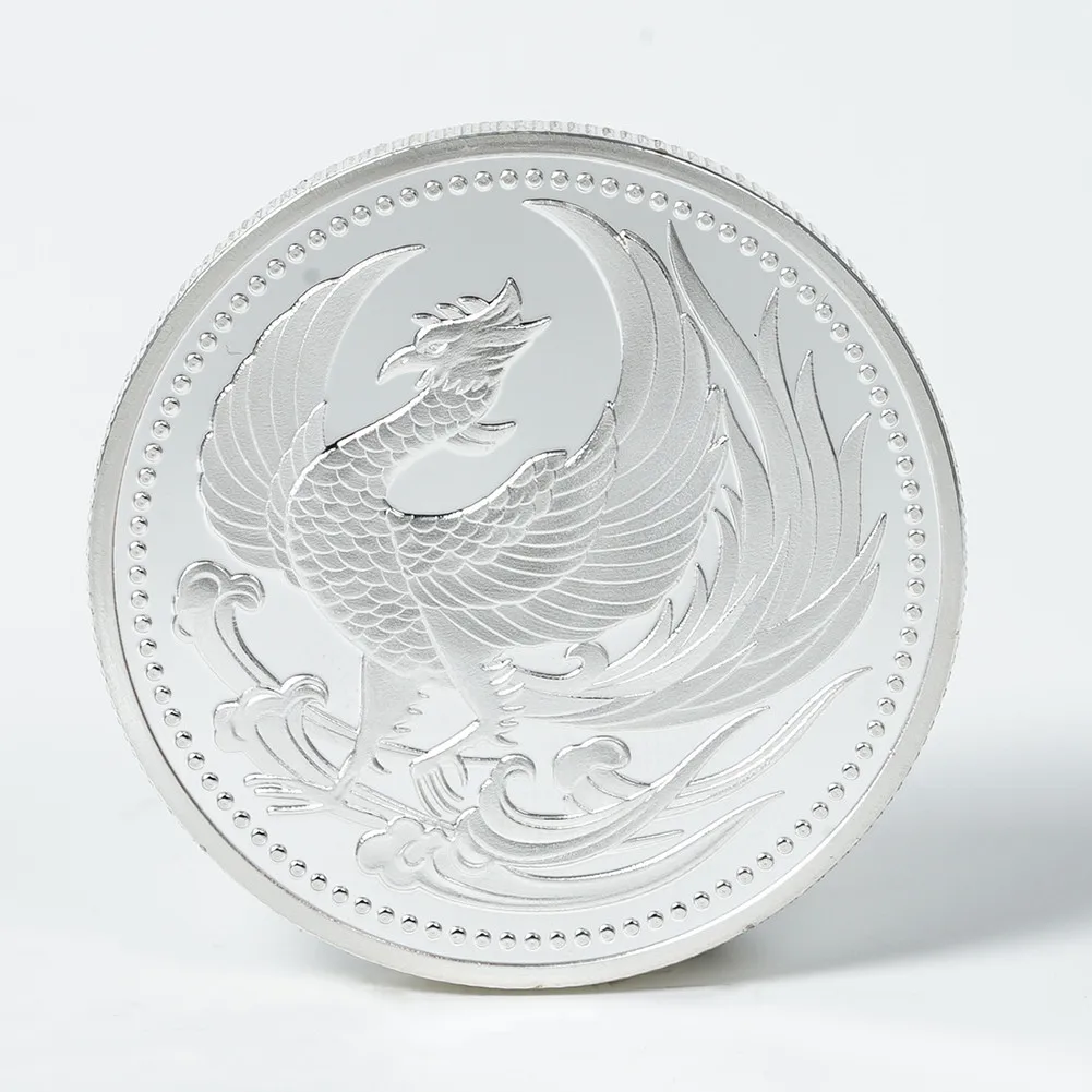 

Phoenix Nirvana Silver Plated Commemorative Medallion Creative Decorative Coin Single Phoenix Silver Coin Lucky Wish Small Gift