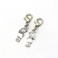 30pcs alloy cute little girl floating lobster clasps charm pendant for jewelry making findings 6 5x32 2mm a 514b