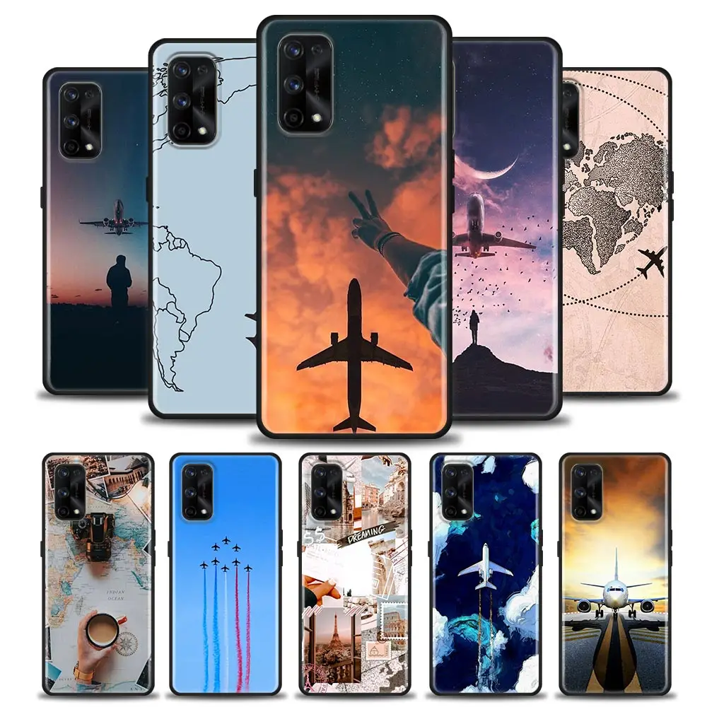 

Aircraft Plane Airplane Funda Case For Realme GT 2 Pro Neo2 NARZO 50 50I 50A 5G C35 C33 C31 C30 C21 C20 C15 V25 V15 Case Shell