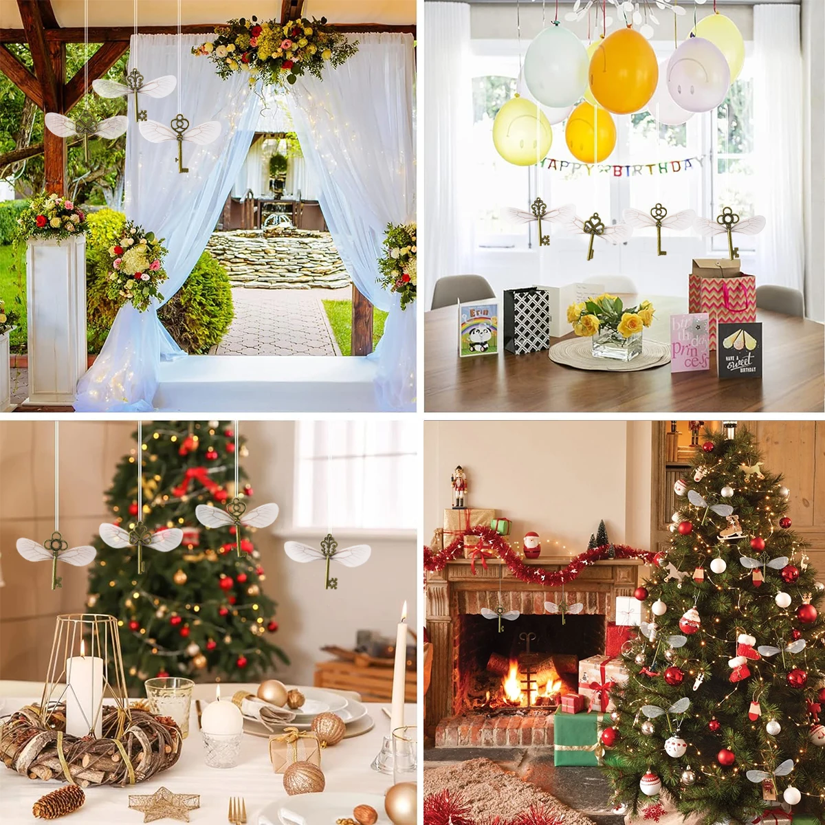 Винтажные ключи-скелеты летающие ключи подвески с крыльями стрекозы сделай сам