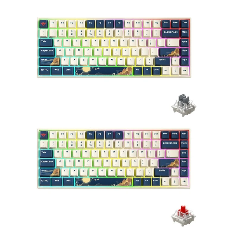 

T3LB 3 Mode RGB Backlit Ultra-Compact Keyboard 84 Key USB Wired Keyboard for PC Gamer