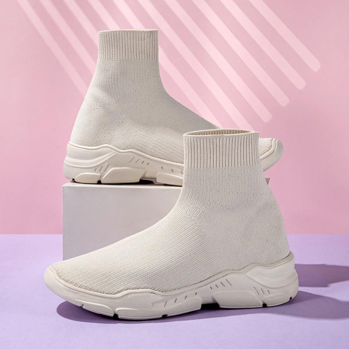 Women's Boots Autumn Winter Ankle Sock Boots Female Slip On Platform Casual Shoes High Quality Fashion Sports Size 35-42