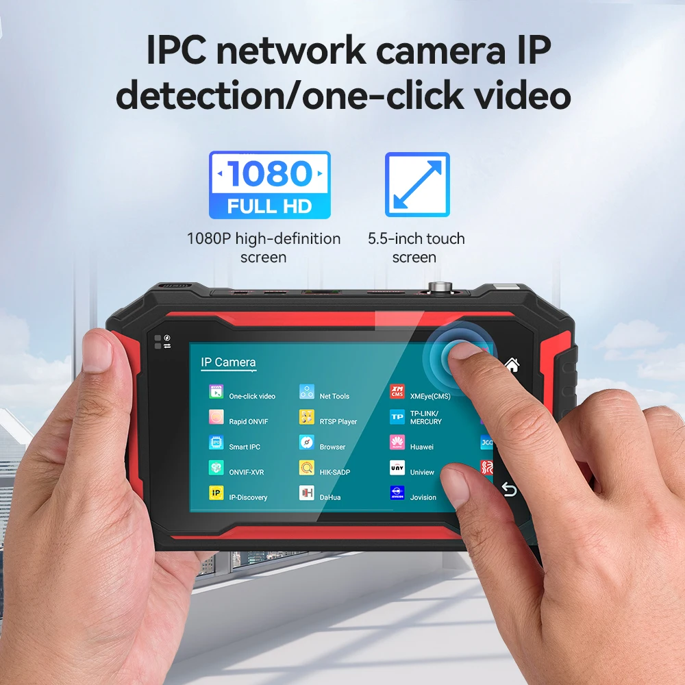 Фото Тестер аналоговых камер видеонаблюдения CCTV IPC, монитор, тестер сетевых кабелей с PING и IP-сканером, HD сенсорный экран, сетевые инструменты для инженеров №3